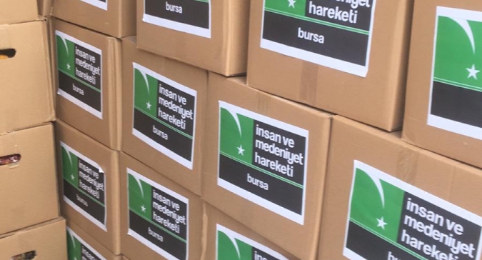 İMH Bursadan Razaman'da Erzak Kolisi Dağıtımı