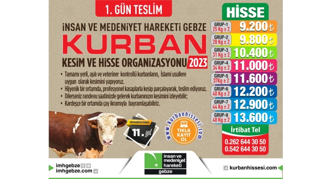 İMH GEBZE 11. KURBAN ORGANİZASYONUNA BAŞLIYOR