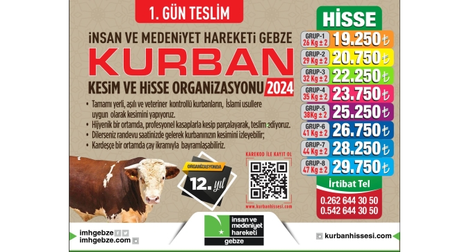 İMH GEBZE 12. KURBAN ORGANİZASYONUMUZ BAŞLIYOR