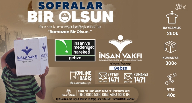 RAMAZANDA SOFRALAR BİR OLSUN